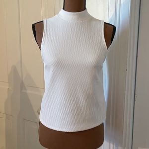 Express white turtle neck sleeveless top